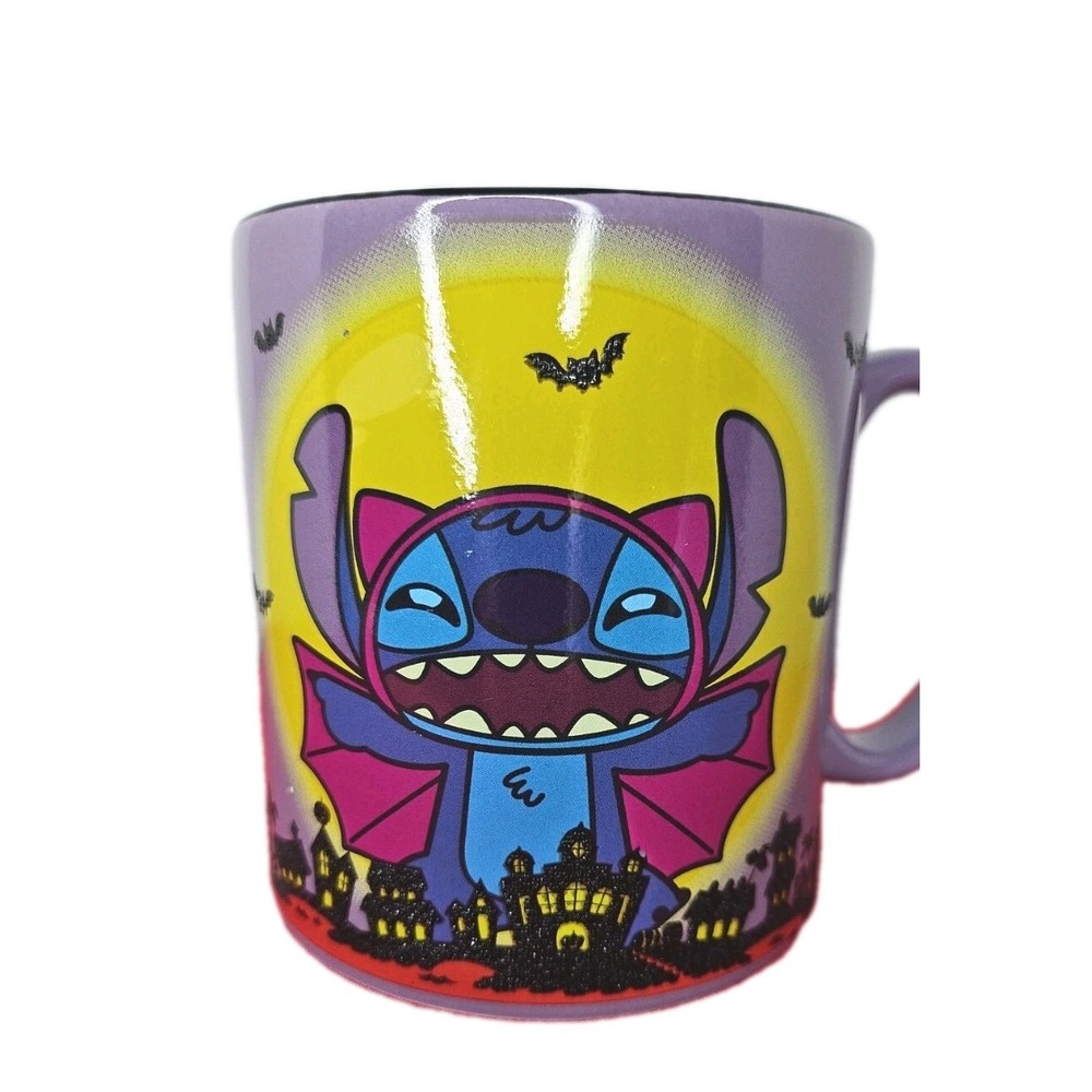 New Disney Halloween Vampire Lilo & Stitch Purple‎ Coffee Cup Mug Gift 20oz New